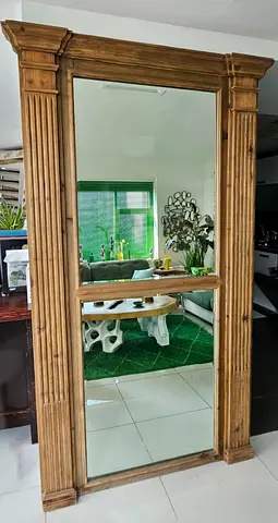 Vintage Marina Home Romanesque Solid Wood Beveled Floor Mirror