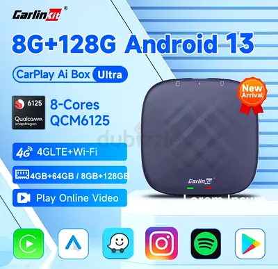 Garlinkit 8G+128G Android 13 CarPlay AI Box Ultra - Effortless Connectivity!