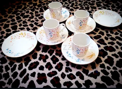 Floral Coffee Set with extra saucers