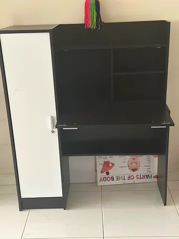 Stylish Study Desk with Storage Cabinet