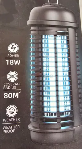 Weatherproof Electric Insect Zapper with 80m² Coverage