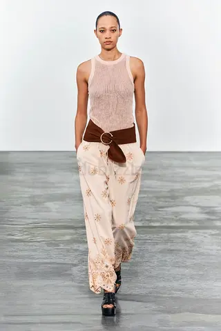 Zara Embroidered Pants With Beads