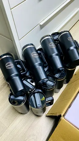 Set of Durable Stainless Steel Travel Mugs