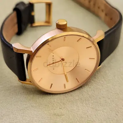 Elegant Kulsell Womens Watch with Black Leather Strap