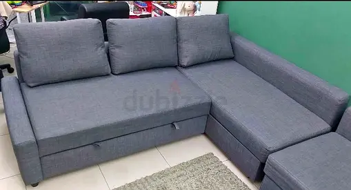 Spacious Grey L-Shaped Sofa with Storage