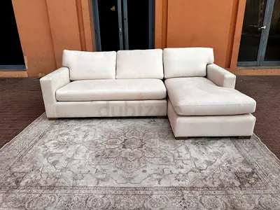 Cratebarrel axis feather filled lshape sofa