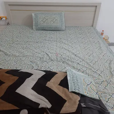 King size double bed size 200/180 2 year old purchased from home center .without mattress.