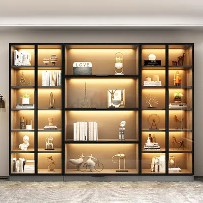 Modern and Sleek Bookshelf with Ambient Lighting
