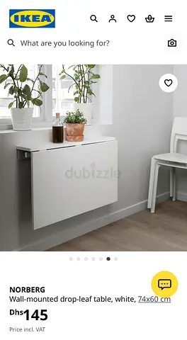 Ikea desk table wall-mounted (model: Norberg)