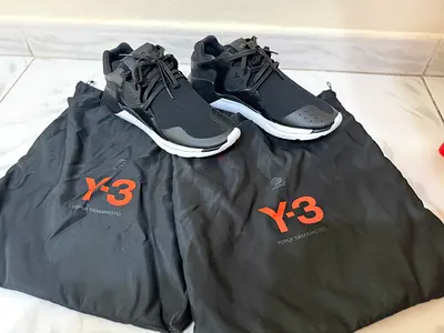 Y3 QR Run - Black - Size US 8.5