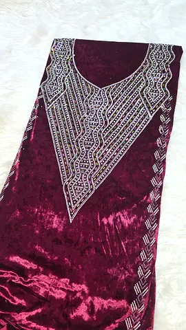 Elegant Maroon Velvet Dress with Beaded Detail
