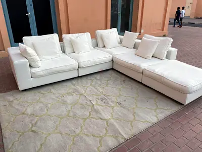 Marina home Feather 🪶 filled sofa with footstool