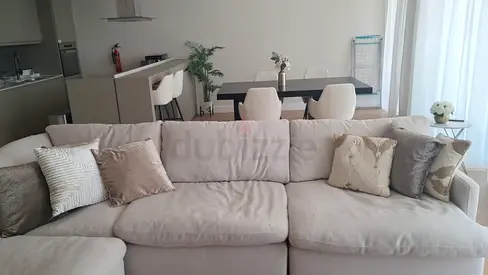 Home Center swin feather filled sofa with footstool