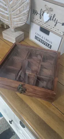 New Wooden spice box with wooden spoon