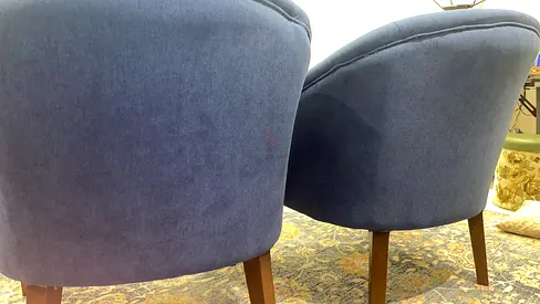 Comfortable Blue Fabric Armchairs - Perfect Addition to Your Living Space