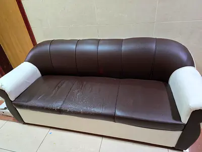 Comfortable Brown and White Sofa for Sale