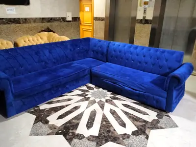 7 seater velvet l shape sofa
