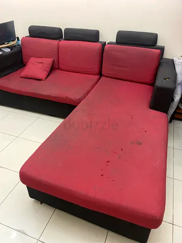 Used L-Shaped Red Sofa Set for Sale