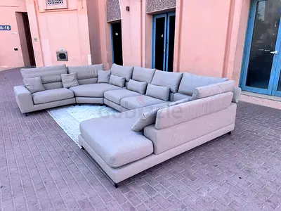 Comfortable L-Shaped Sofa with pillows for Sale