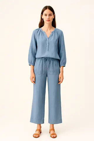 Zara 100% Pure Linen Co-Ord Set in Grey