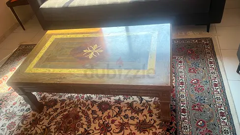 Classic Wooden Coffee Table with Intricate Design