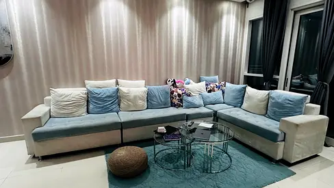 8-Seater Sofa Set- Sky Blue