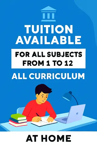 Tuition available for all subjects from grade 1 to 12 in all streams at affordable rates.