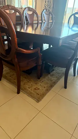 Elegant Dining Set with Wooden Chairs