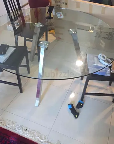 Glass dining table