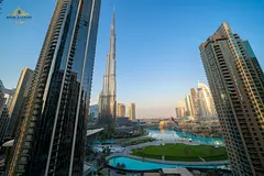 Full Burj Khalifa and Dubai Fountain View - Perfect Firework View!