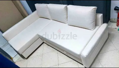 Comfortable L-Shaped Sofa in Cream Color