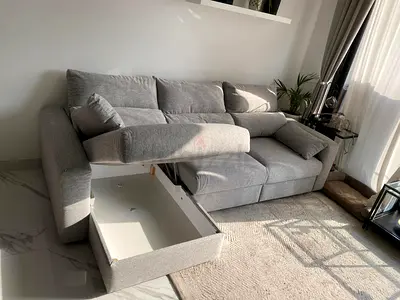 Ikea eskilstuna L shape sofa bed under storage