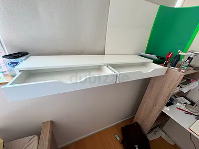 Minimalist Wall-Mounted Desk with Drawers