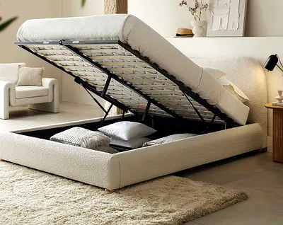 Elegant luxury 160*200 Queen Bed with Hydraulic storage