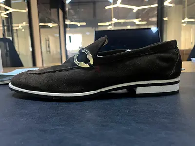 Kiton brown fine suede loafers rubber sole for sale Size 43
