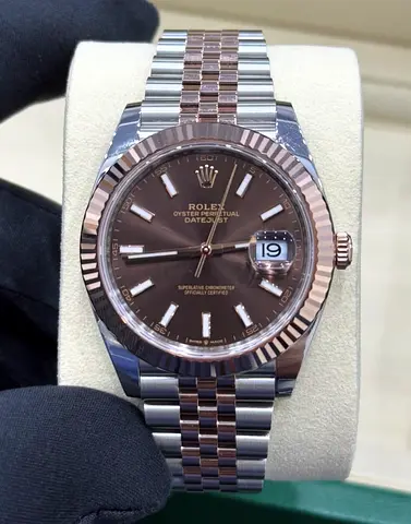 SC Rolex DateJust Two Tone Chocolate 1-1