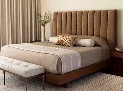 Elegant and Cozy King Size Bed with Stylish Headboard