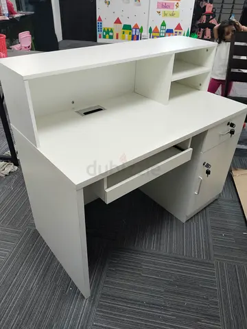 White Wooden Study Table - Perfect for Organized Workspaces
