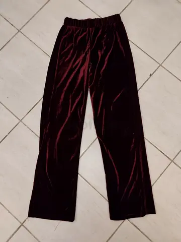 Red velvet pants for sale