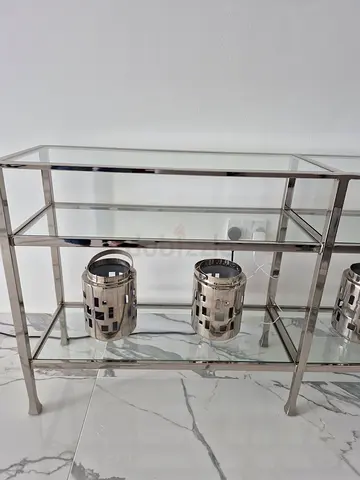 Modern Glass and Metal glass table