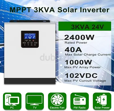 BankiE Solar Inverter 3KW/24V/MPPT/40A Inverse Control All-In-One Solar Charge