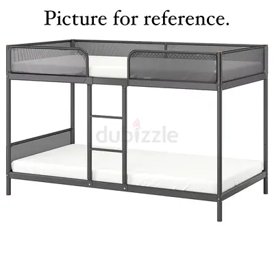 Sturdy and Stylish Bunk Bed with 2 mattresses for Sale