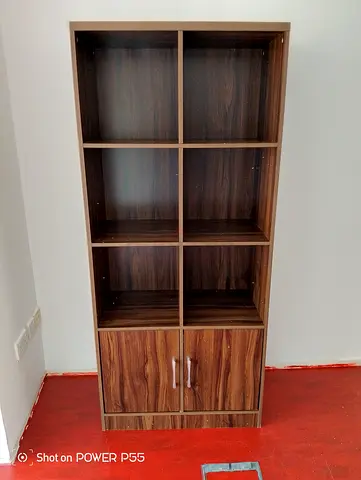 Modern Wooden Bookcase with Storage