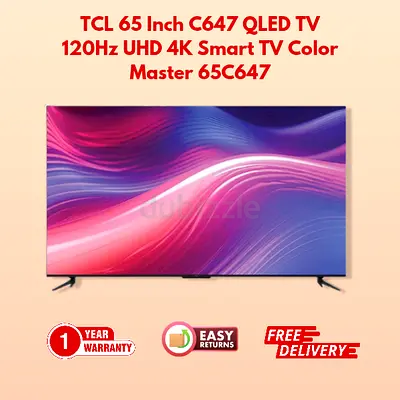 TCL 65 Inch C647 QLED TV - Stunning 4K Smart Entertainment- FREE delivery-1 year warranty