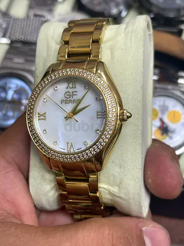 Elegant GF Gold Watch with Diamond Accents