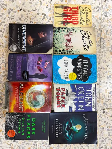 Different books by Agatha Christie, John Green and Other Popular Authors
