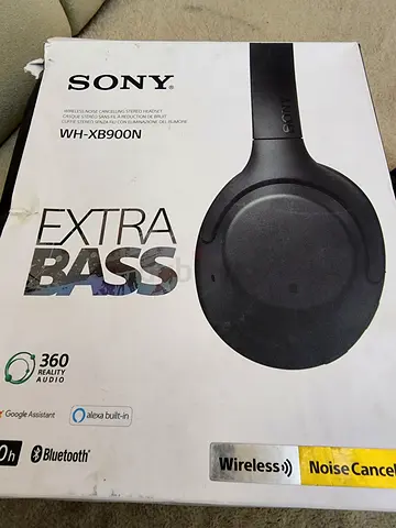 Sony WHXB900N Noise Cancelling Headphones, Wireless Bluetooth Over the Ear Headset with Mic for Phon