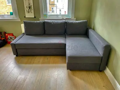 Comfortable Grey Sectional Sofa with Storage