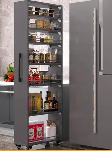 Modern Tall Storage Cabinet for Kitchen Organization(samrt organizer between gap of fridge n  wall )