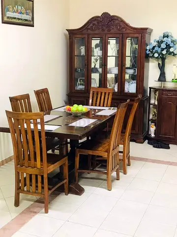 Elegant Wooden Dining Set with 6 Chairs